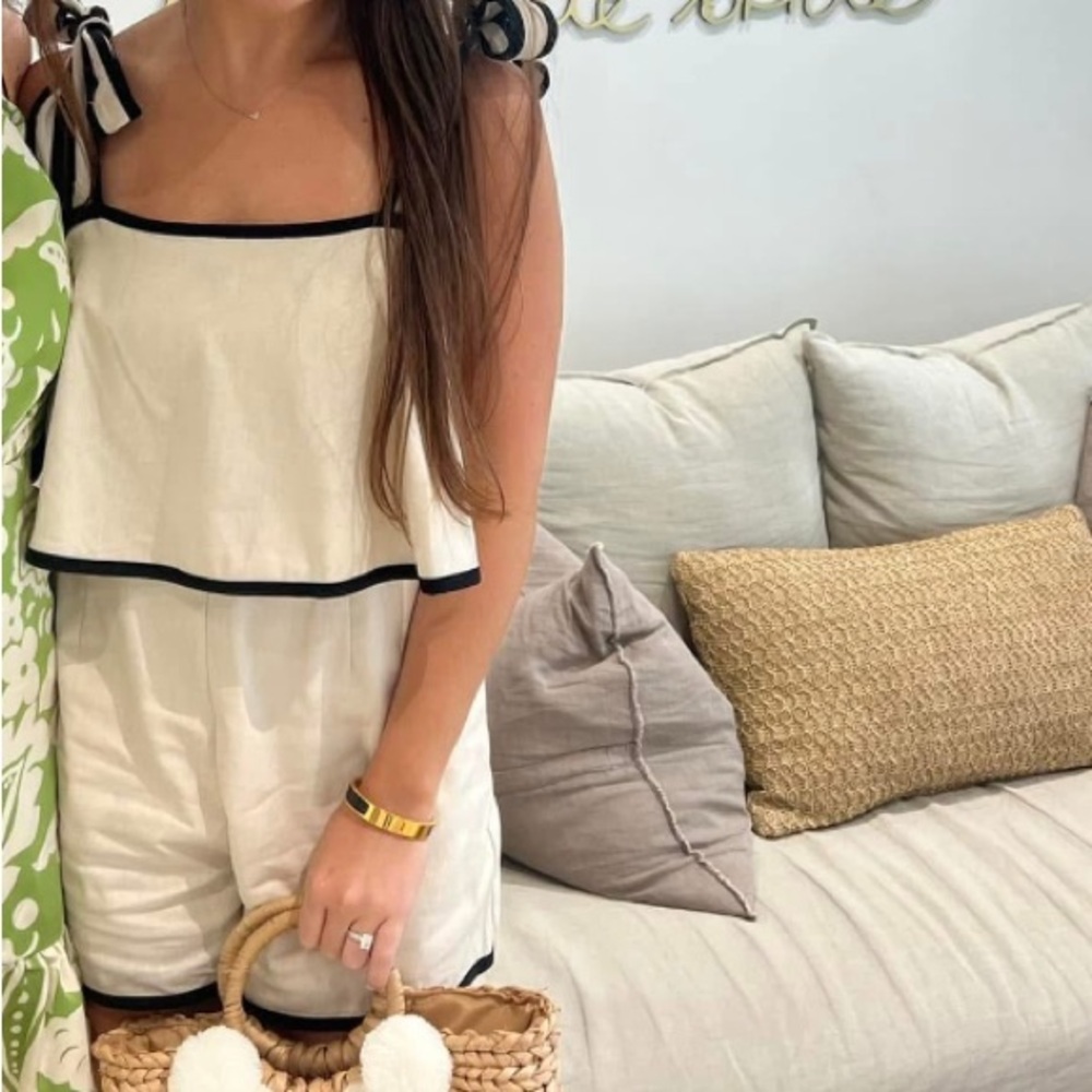 Elegant White and Black Women's Romper